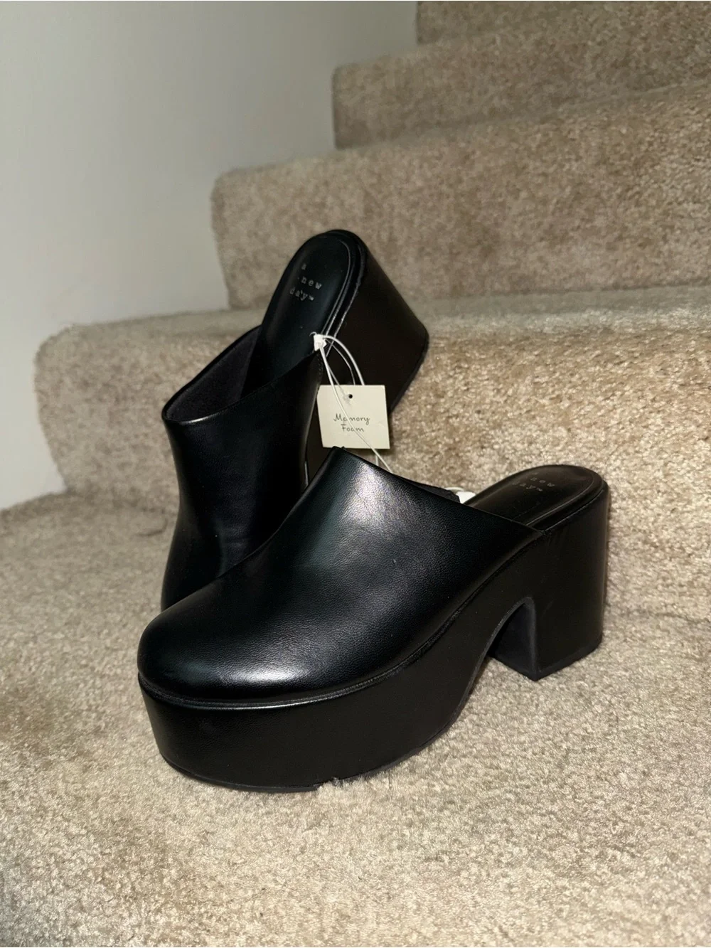 NWT Target A new day Platform clogs Black Platform Mule Heels - Women’s 8